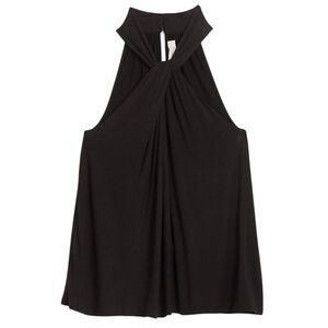 NWT Loft Plus Drape Tank Top Women's 20/22 Black